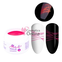 Gel UV Mollylac Spider Fluorescent Rosu Watermelon, gel panza de paianjen 3 ml nr. 5 